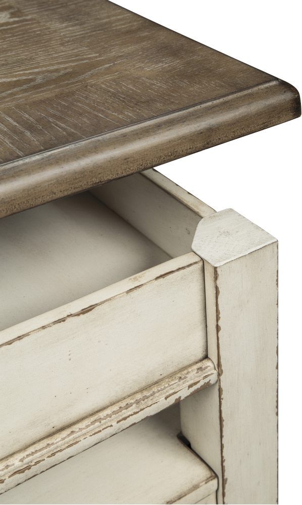 Signature Design by Ashley® Realyn Brown Lift Top Coffee Table with Antique White Base-3