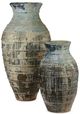 Currey & Company Ragusa Antique White/Blue Drip Large Urn-2