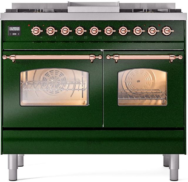Ilve® Nostalgie II Series 40" Emerald Green Pro Style Dual Fuel Range-0