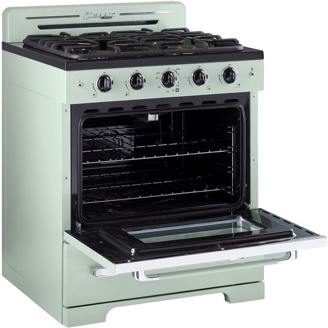 Unique® Appliances Classic Retro 30" Summer Mint Green Freestanding Natural Gas Range-1