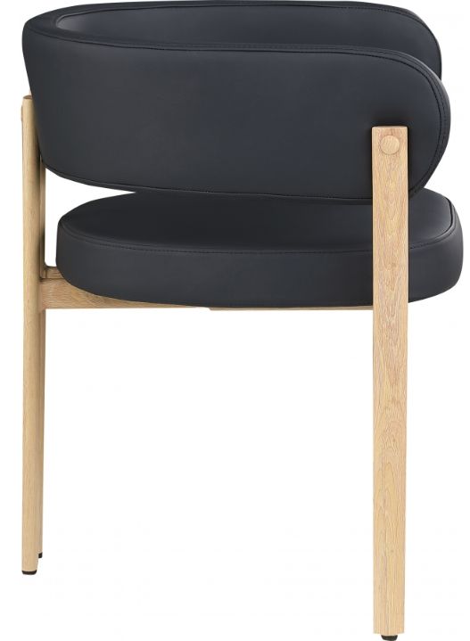 Meridian Furniture Gideon Black/Natural Vegan Leather Dining Chair-3