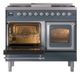 Ilve® Nostalgie II Noblesse 40'' Blue Gray Pro Style Dual Fuel Range with Chrome Trim-3
