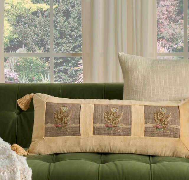 Nourison Home™ Mina Victory Vintage Pillow Taupe 12"x30" Throw Pillow-3