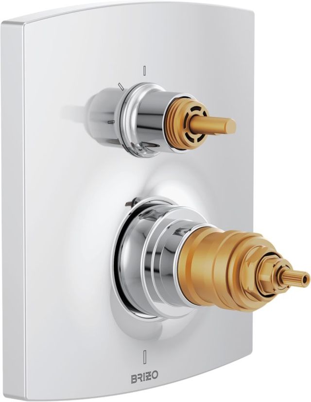 Brizo Kintsu® TempAssure® Polished Chrome Thermostatic Valve with Integrated 6-Function Diverter Trim-0