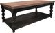 Riverside Furniture Mason Natural Cocktail Table with Distressed Black Base-0