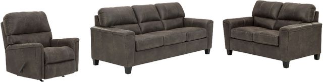 Signature Design by Ashley® Navi 3-Piece Smoke Living Room Set with Rocker Recliner-0