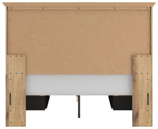 Signature Design by Ashley® Makidern Tan Queen Panel Bed with 4-Drawer Storage-4