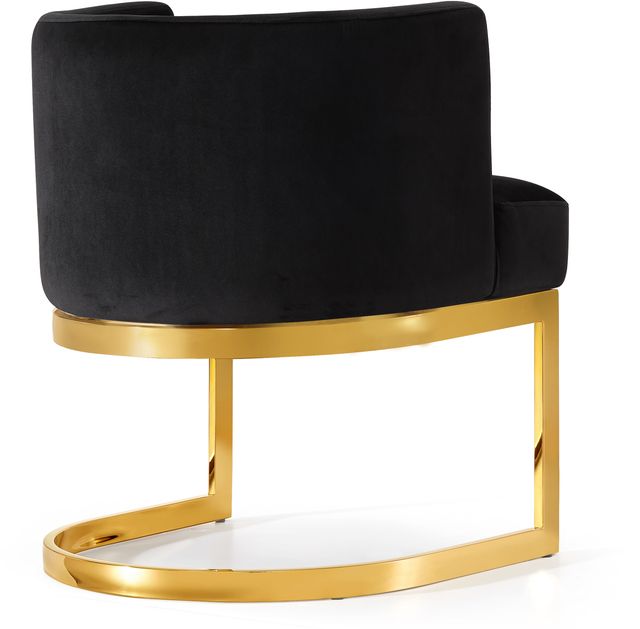 Meridian Furniture Gianna Black/Gold Velvet Dining Chair-2