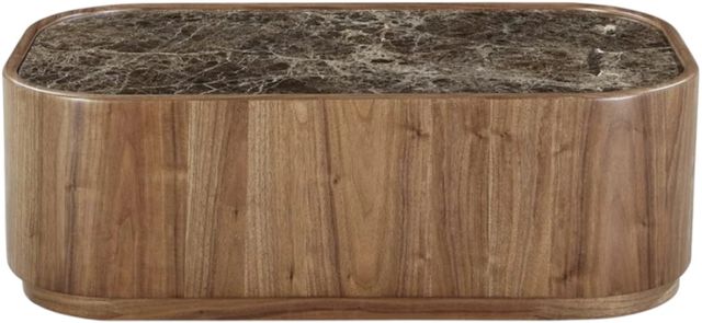 Modus Furniture Juba Marble Top Coffee Table with Mongoose Base-2