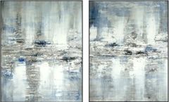 Classy Art 2-Piece Hand Painted Textured Canvas with Foil Wall Art Set