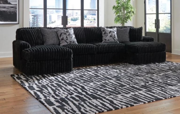 Signature Design by Ashley® Midnight-Madness 3-Piece Onyx U-Shape