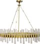 Harp & Finial® Wilcox Antique Brass/Clear Glass Tubes Chandelier-0