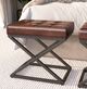 Jofran Inc. Global Archive Hogan Black/Dark Sienna Leather Ottoman-1