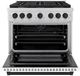 ZLINE Autograph Edition Paramount 36" Stainless Steel Pro Style Dual Fuel Range with White Matte Door and Matte Black Accents-1