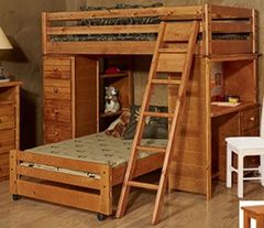 Trendwood Bayview Bronco Amber Pine Twin Storage Loft Bed