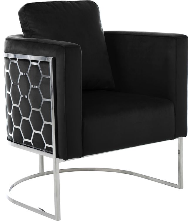 Meridian Furniture Casa Black/Chrome Velvet Chair-0