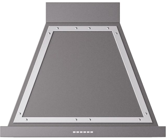 Ilve® Nostalgie II Noblesse 30" Graphite Matte Wall Mounted Range Hood with Chrome Trim-0