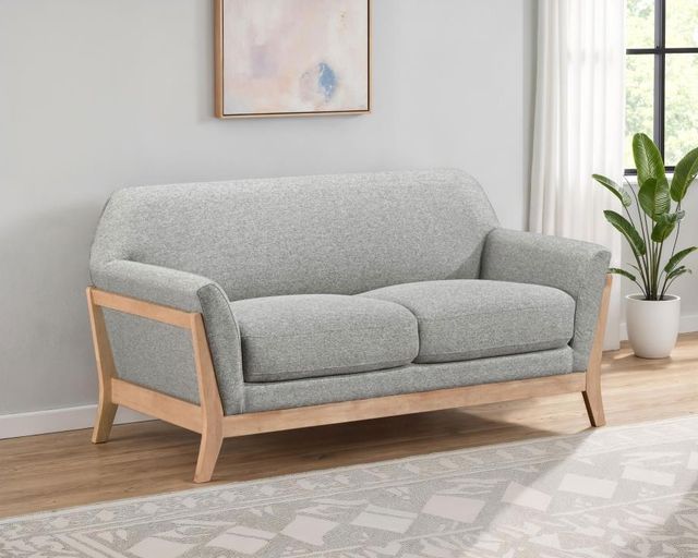Coaster® Vaughn Gray Upholstered Flared Arm Loveseat-1