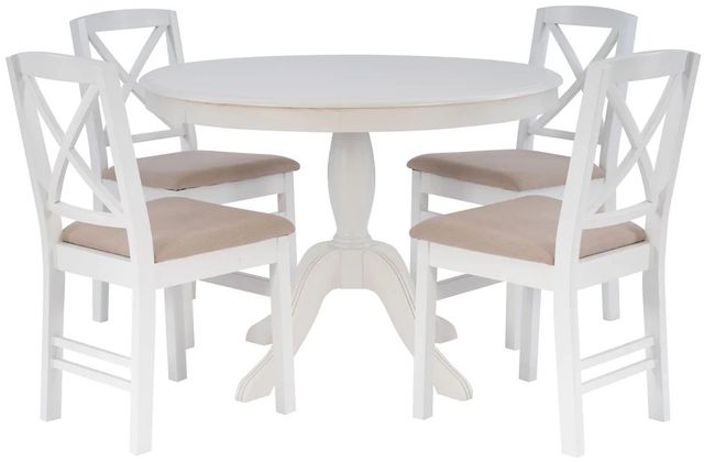 Linon Norah 5-Piece White Dining Set-0