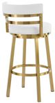 Armen Living Madrid Gold/White Swivel Bar Stool-2