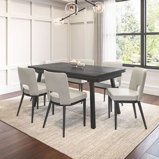 Amisco Customizable Lewis 90" Rectangular Extendable Table with 1" Thermo Fused Laminate Top and 2 Leaves-4