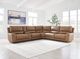 Signature Design by Ashley® Silverbrooke 6-Piece Caramel Power Reclining Curved Sectional with Storage Console-1