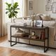Sunny Designs™ Tyler French Brown Sofa Table with Black Metal Frame-1