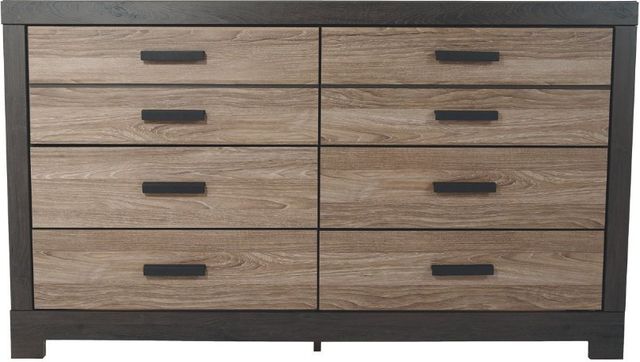 Signature Design by Ashley® Harlinton 5-Piece Warm Gray/Charcoal Queen Panel Bed Set-2