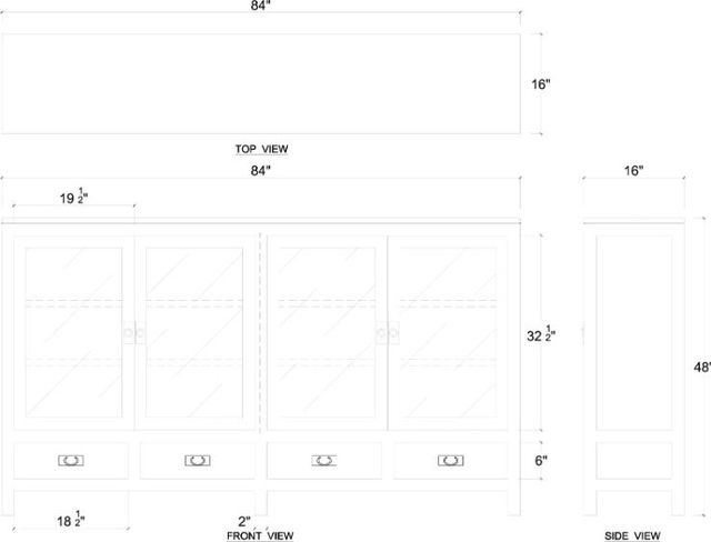 Bramble Customizable Kagu 4-Door Sideboard-1