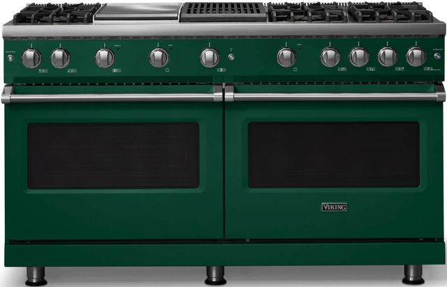 Viking® 5 Series 60" Ivy Pro Style Gas (LP) Range with Polished Chrome Trim-0