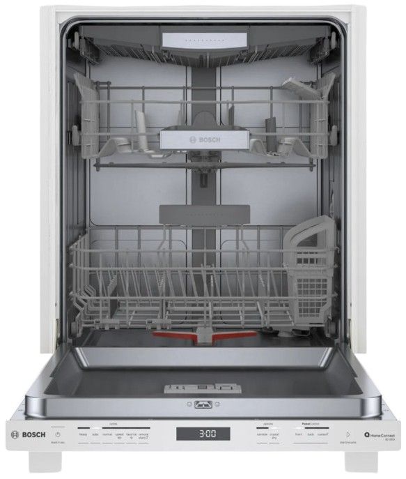 Bosch® 800 Series 24" White Top Control Built In Dishwasher-2