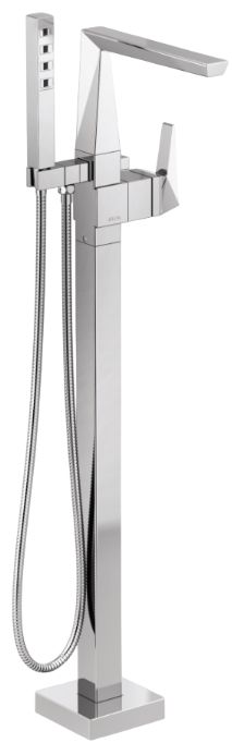 Delta Trillian® Lumicoat® Chrome Single Handle Floor Mount Tub Filler Trim-0