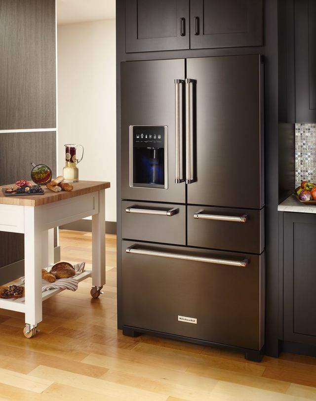 KitchenAid® 36 in. 25.8 Cu. Ft. Black Stainless Steel with PrintShield™ Finish French Door Refrigerator-8