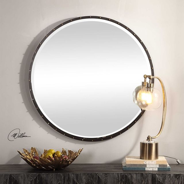 Uttermost® Benedo Black Round Mirror-1