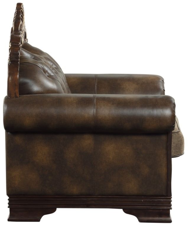 Homelegance® Croydon Brown/Dark Cherry Loveseat-3
