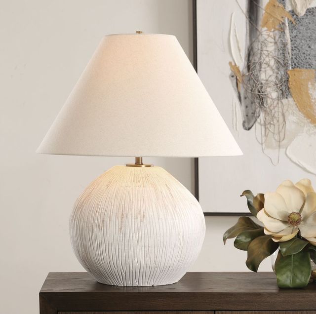 Uttermost® Meryl Aged White Table Lamp-1