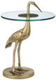 Currey & Company Crane Clear Accent Table with Brass Base-0