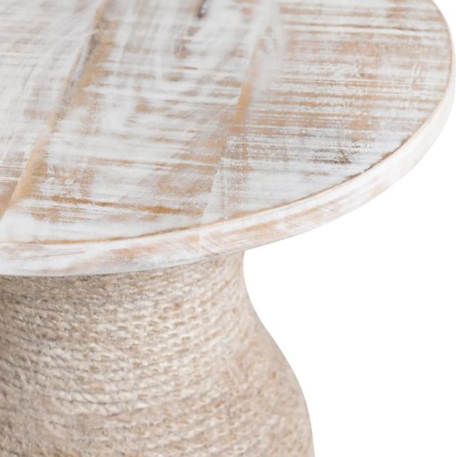 Crestview Collection Key Largo White Accent Table with Tan Base-2