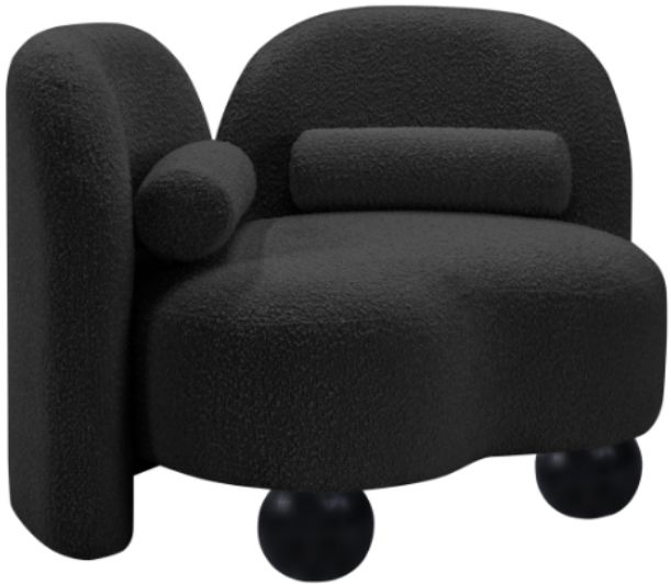 Meridian Furniture Daphne Black Boucle Fabric Accent Chair-1