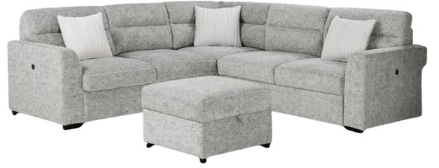 Global Furniture USA U9401 5-Piece Nickel Sectional with Pillows and Ottoman Set-0