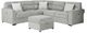 Global Furniture USA U9401 5-Piece Nickel Sectional with Pillows and Ottoman Set-0