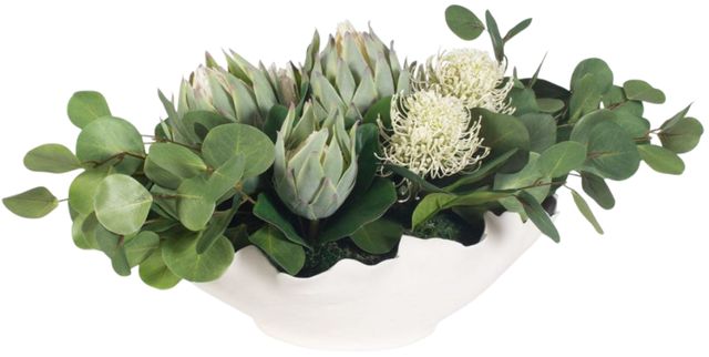 Uttermost® Protea Blooms Green/White Centerpiece-0
