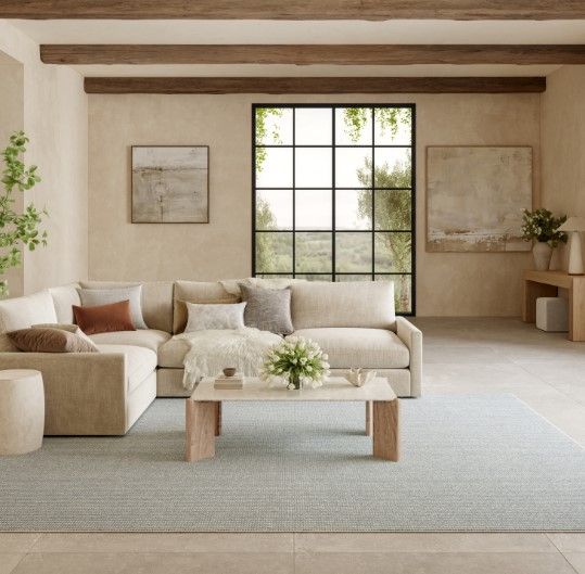 Nourison Home™ Natural Texture Ivory Blue 5'x7' Area Rug-1