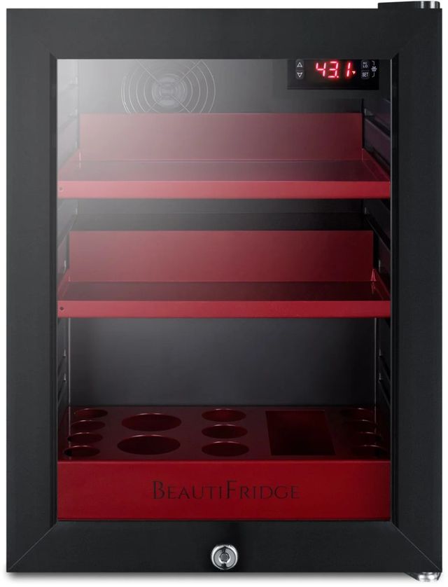 Summit® BeautiFridge 14" 0.9 Cu. Ft. Black Cosmetic Refrigerator-2