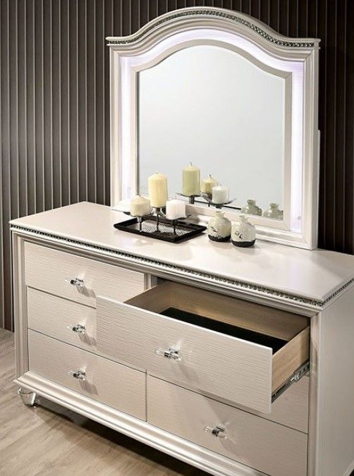 Furniture of America® Allie 4-Piece Pearl White Twin Trundle Bedroom Set-5