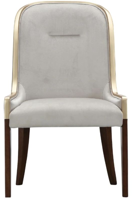 Michael Amini® Houston Mushroom Gray/Walnut Side Chair-2