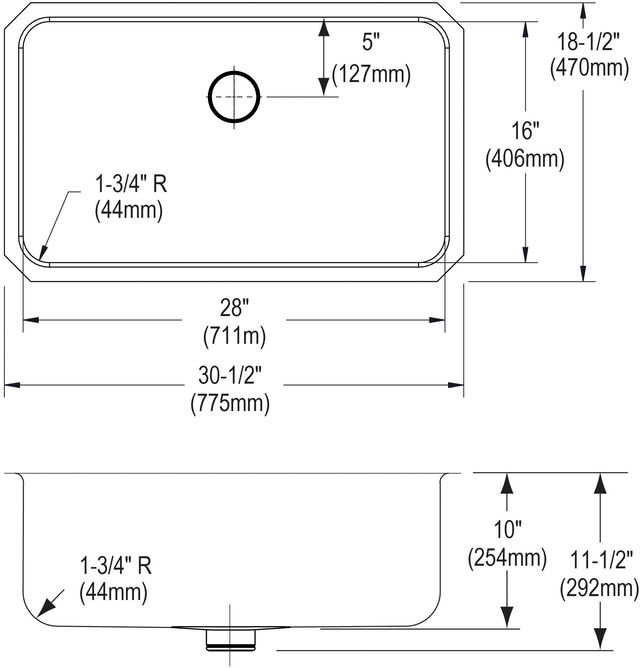 Elkay Lustertone® Classic 3-Piece Lustrous Satin 30-1/2" x 18-1/2" x 10" Single Bowl Undermount Sink Set with Perfect Drain®-3