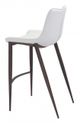 Zuo® Magnus White and Walnut Set of 2 Bar Chairs-3