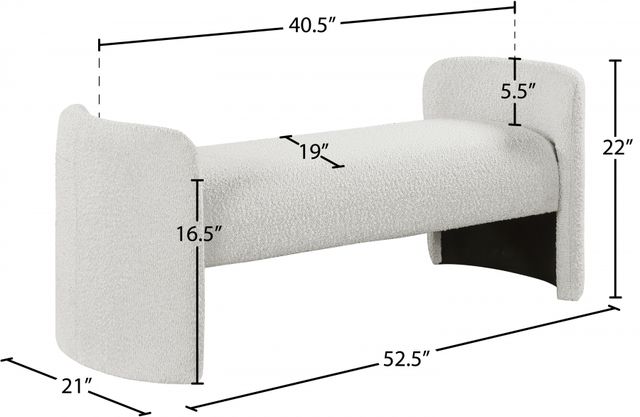 Meridian Furniture Peyton Cream Bench-3