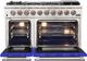 FORNO® Capriasca 48" Stainless Steel Pro Style Gas Range with Blue Door-2